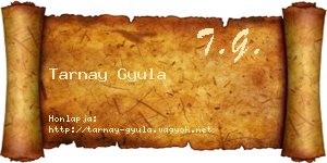 Tarnay Gyula névjegykártya